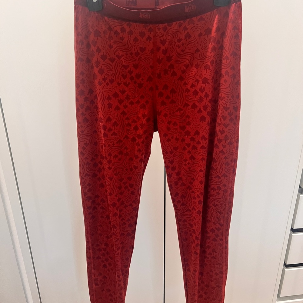 REI Kids Burgundy Patterned Thermals